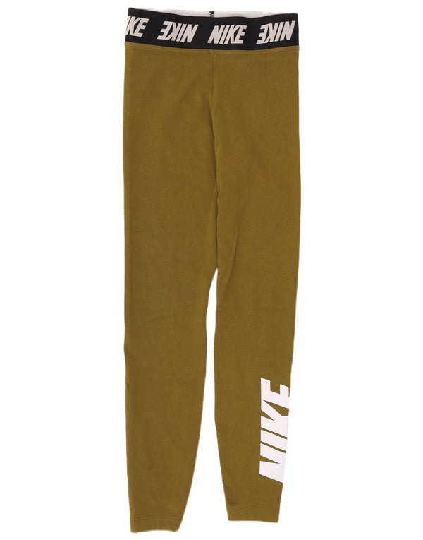 Leggings grafic Nike pentru femei UK 4 XS Sport din bumbac verde