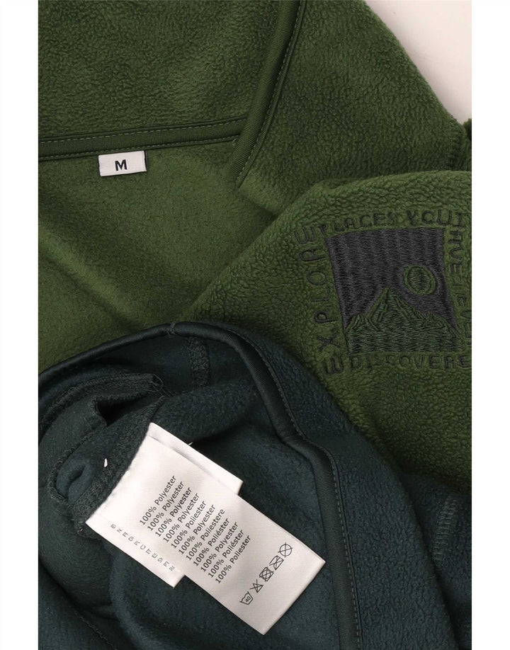 Pulover vintage pentru bărbați, cu fermoar și gât, din lână, verde mediu, poliester