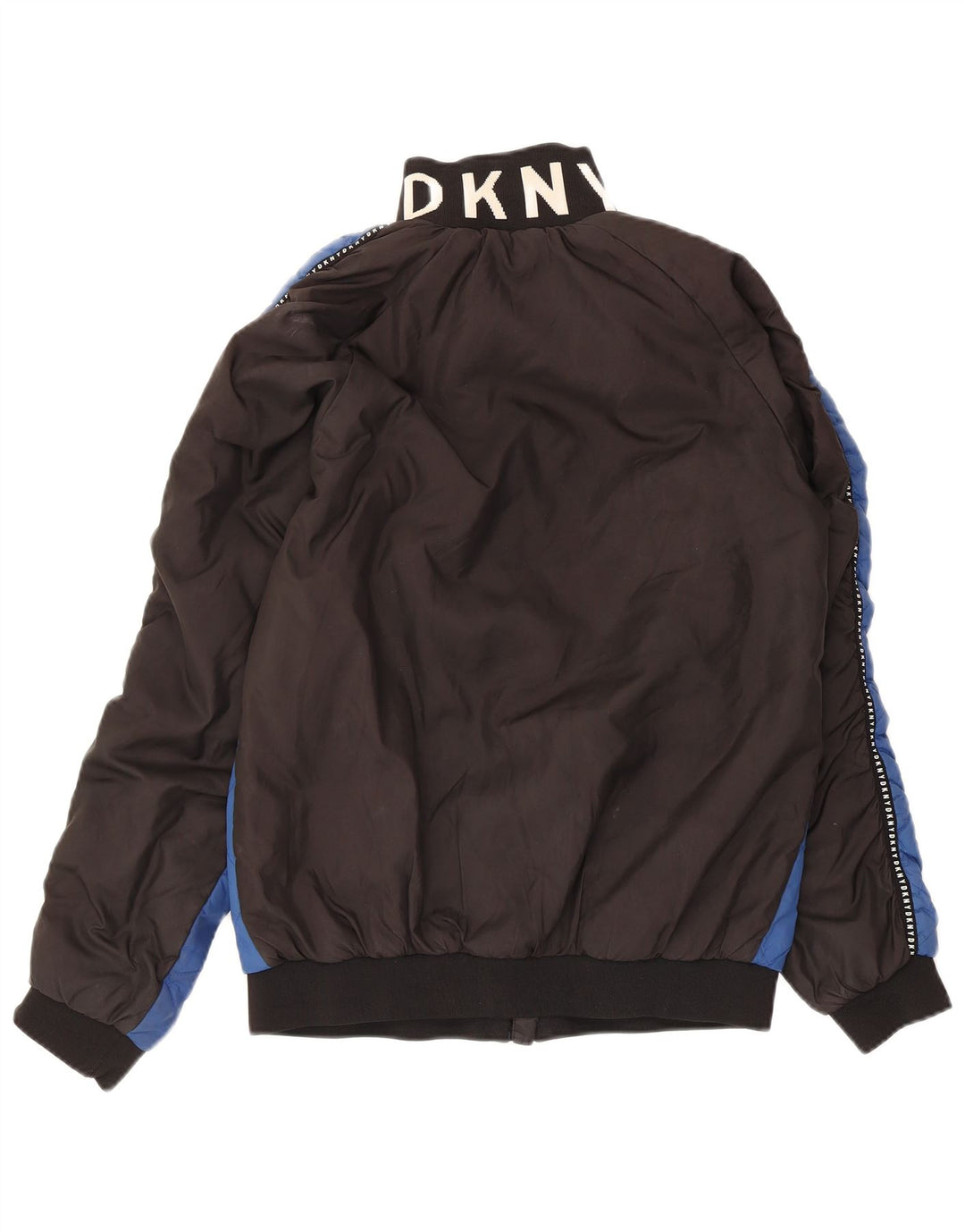 Jachetă matlasată cu grafică Dkny pentru femei UK 14 Medium Blue Colorblock Poliester