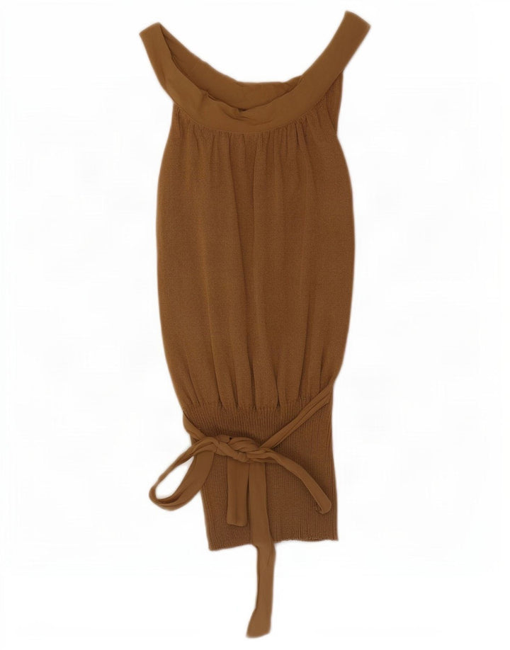 Top pentru femei Massimo Dutti cu umăr dezactivat UK 14, mare, maro, viscoză