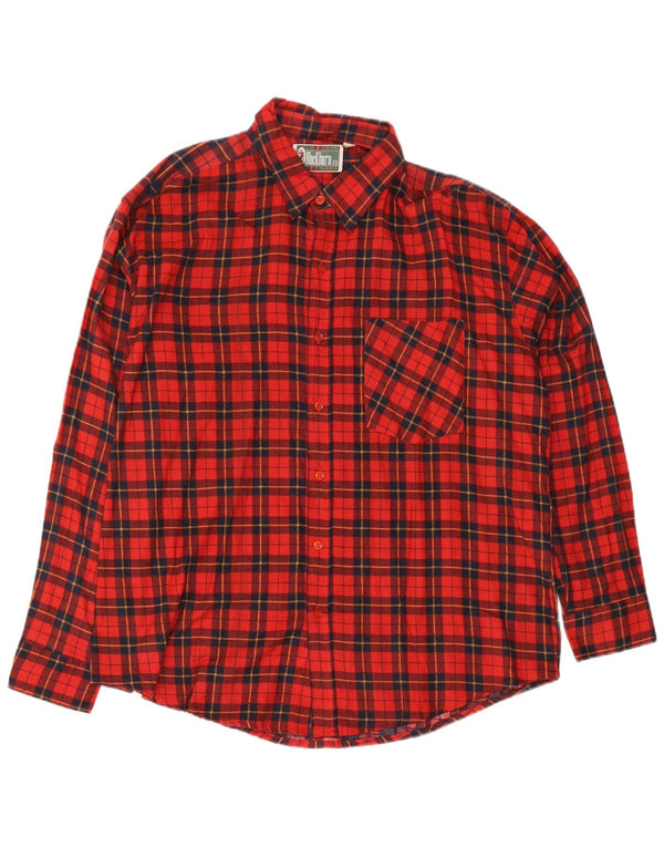 Cămașă de flanel pentru bărbați vintage 2XL bumbac roșu cu carouri