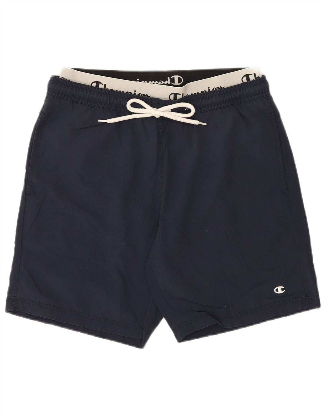 CHAMPION Mens Graphic Sport Shorts Small Navy Blue Polyacrylic