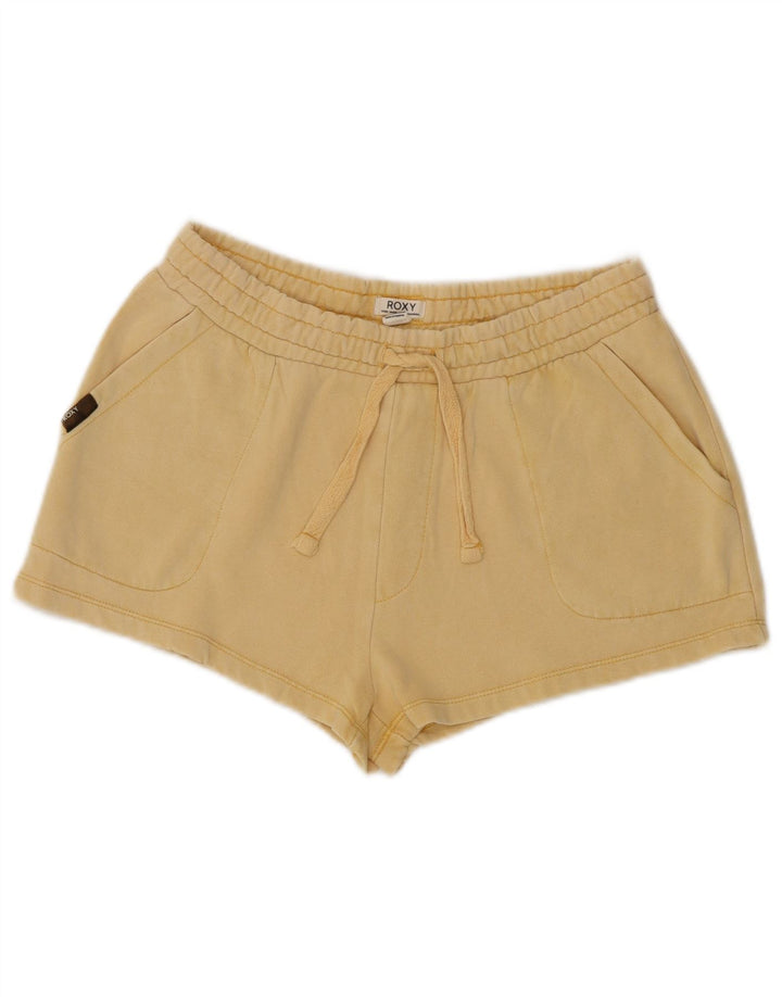Pantaloni scurti sport Roxy pentru femei UK 14, bumbac galben mediu
