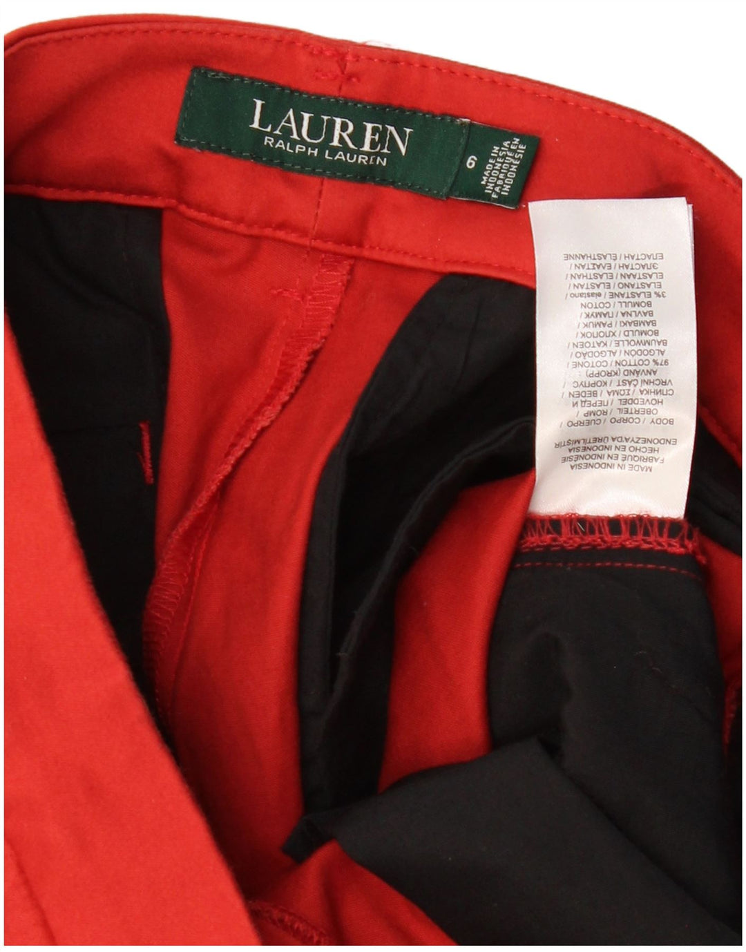 RALPH LAUREN Pantaloni chino subțiri pentru femei US 6 Medium W32 L26 Bumbac roșu