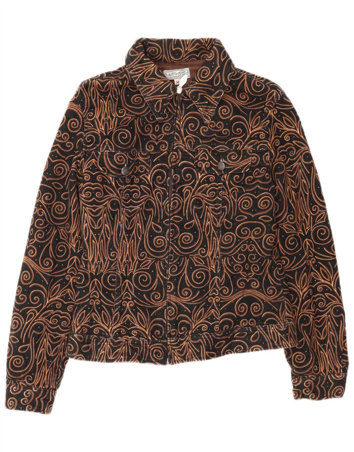 Jachetă vintage pentru femei, UK 14 Medium Black Paisley