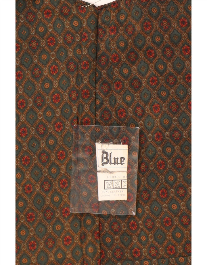 Vestă din piele vintage pentru bărbați, piele mică, neagră