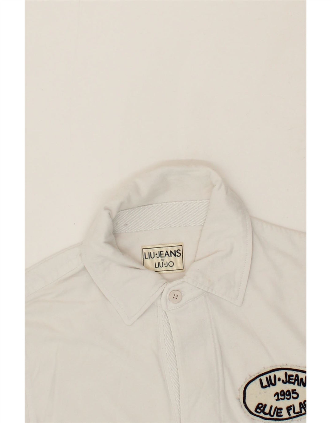 LIU JO JUNIOR Mens Graphic Polo Shirt Small White Cotton Vintage Liu Jo junior and Second-Hand Liu Jo junior from Messina Hembry 