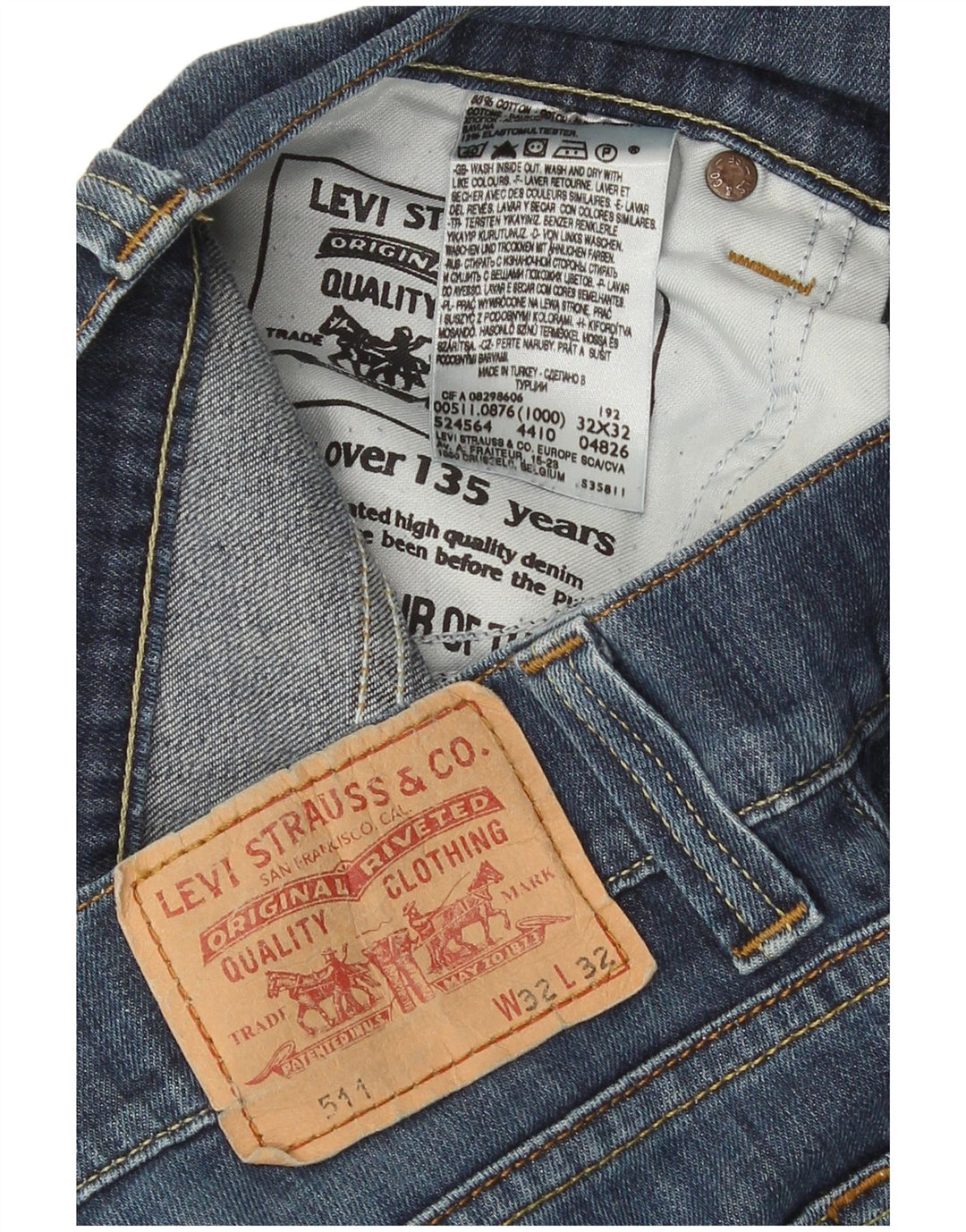 Blugi Levi's 511 Slim pentru bărbați W32 L32 Bumbac albastru