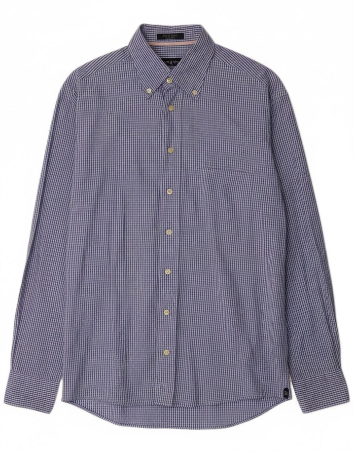 GANT Mens Shirt Medium Blue Check Cotton