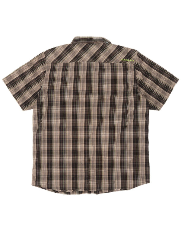 Cămașă cu mânecă scurtă Oakley pentru bărbați, XL, gri cu carouri