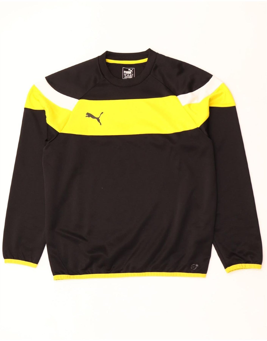 Top pentru bărbați Puma cu mânecă lungă, mare, negru, poliester color bloc