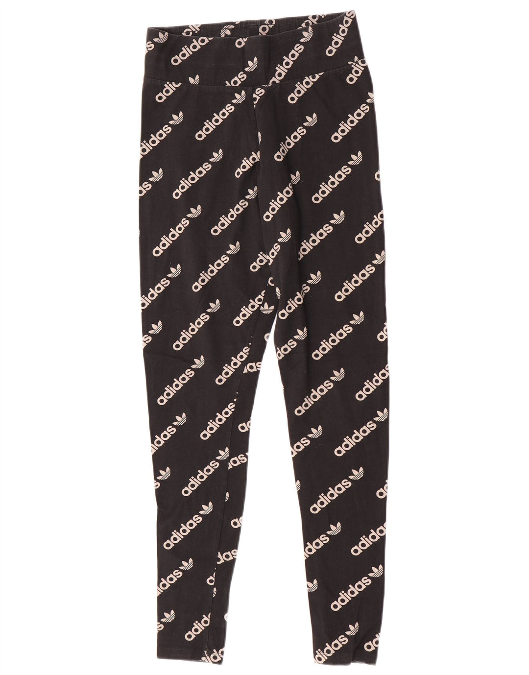 Leggings grafic Adidas pentru femei UK 12, bumbac mediu negru