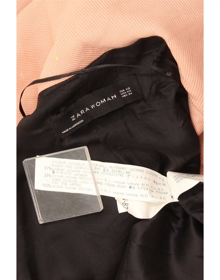 Jachetă pentru femei Zara supradimensionată cu paragate deschisă, UK 6 XS, poliester roz