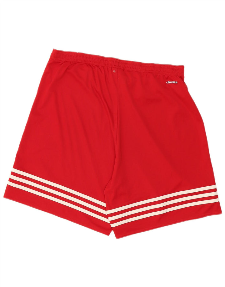 Pantaloni scurți sport adidas Climalite pentru bărbați, poliester roșu mare