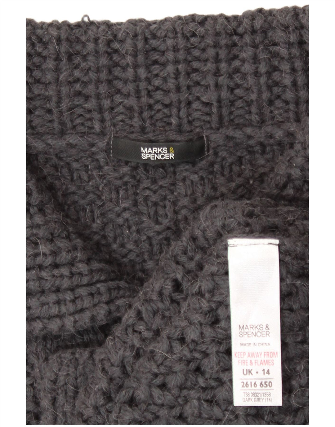 Pulover cardigan pentru femei Marks & Spencer UK 14 Medium Gri Acrilic