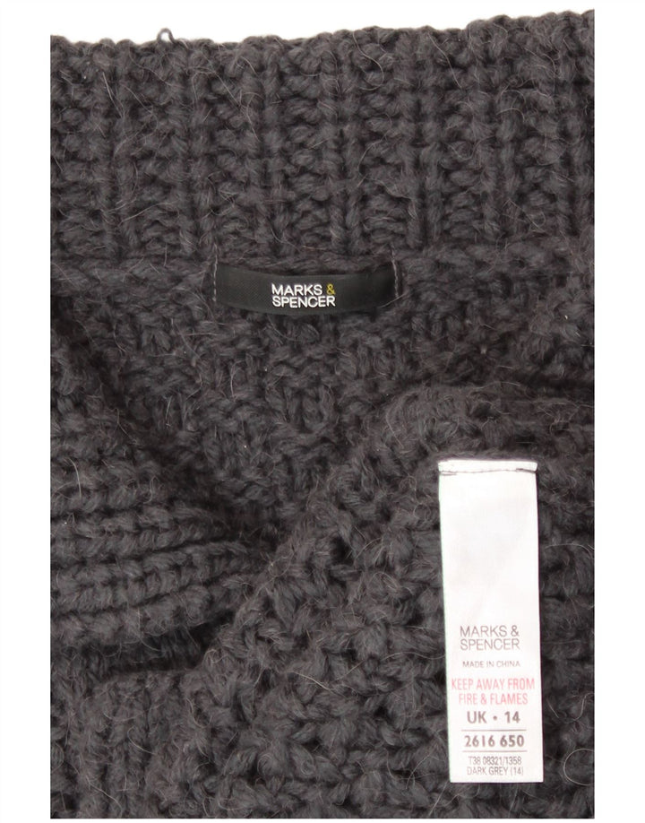 Pulover cardigan pentru femei Marks & Spencer UK 14 Medium Gri Acrilic