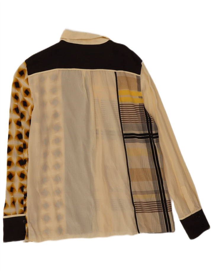 Bluză cămașă pentru femei Sportmax UK 12 Medium Bej Geometric Matase