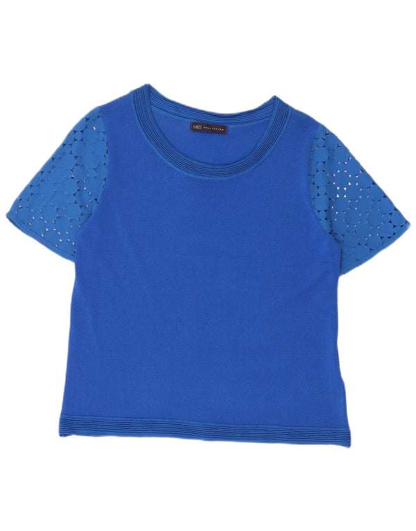 Bluză pentru femei Marks & Spencer UK 12 Medium Blue Geometric Viscose