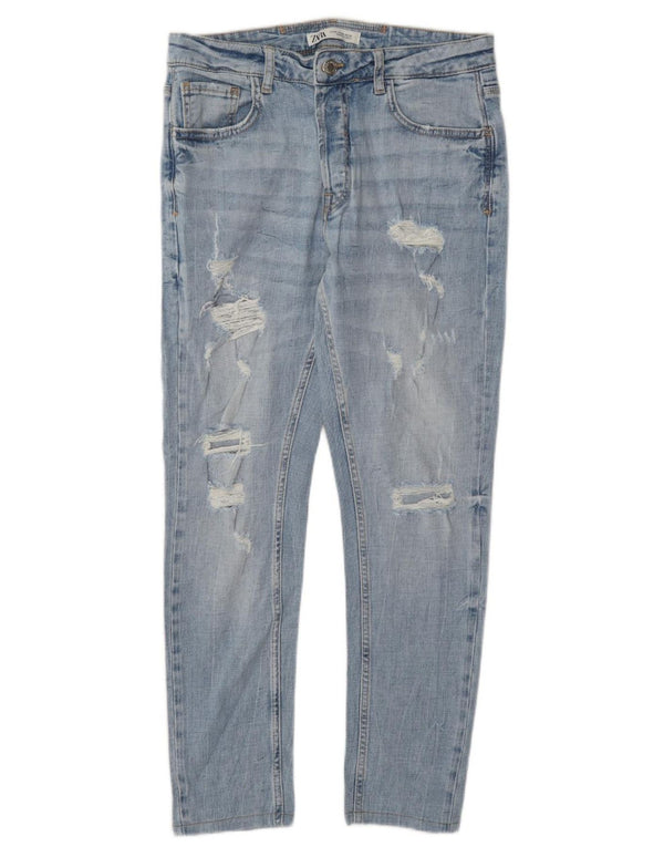 Blugi slim pentru bărbați Zara UE 42 Large W32 L28 Albastru