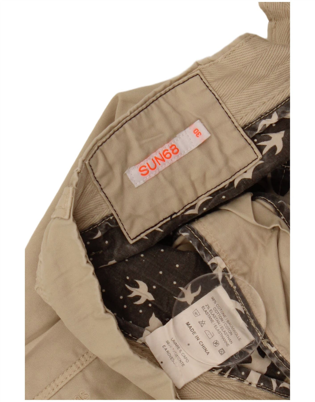 Sun68 Pantaloni Cargo Drepți Bărbați L30 L30 Bej Bumbac