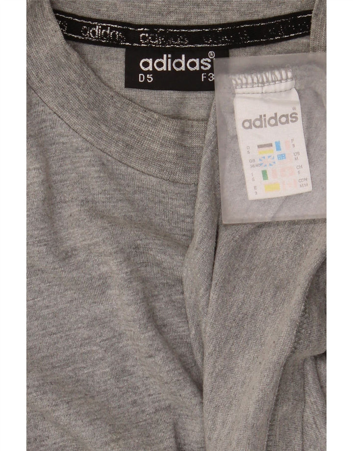 Top cu mânecă lungă pentru bărbați Adidas UK 38/40, bumbac cu pete gri mediu
