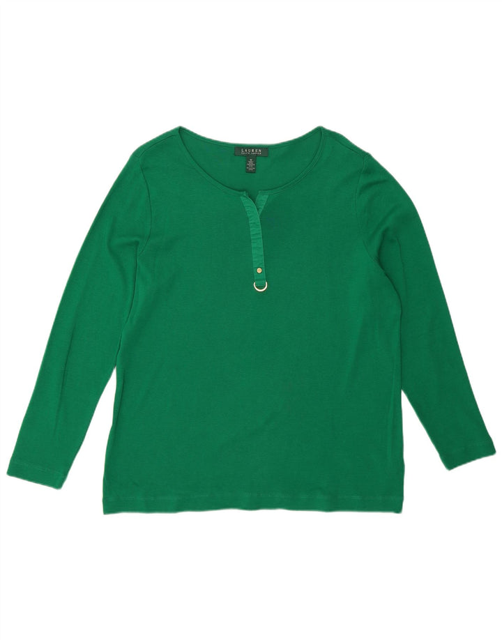 Top pentru femei RALPH LAUREN cu mânecă lungă UK 18 XL bumbac verde