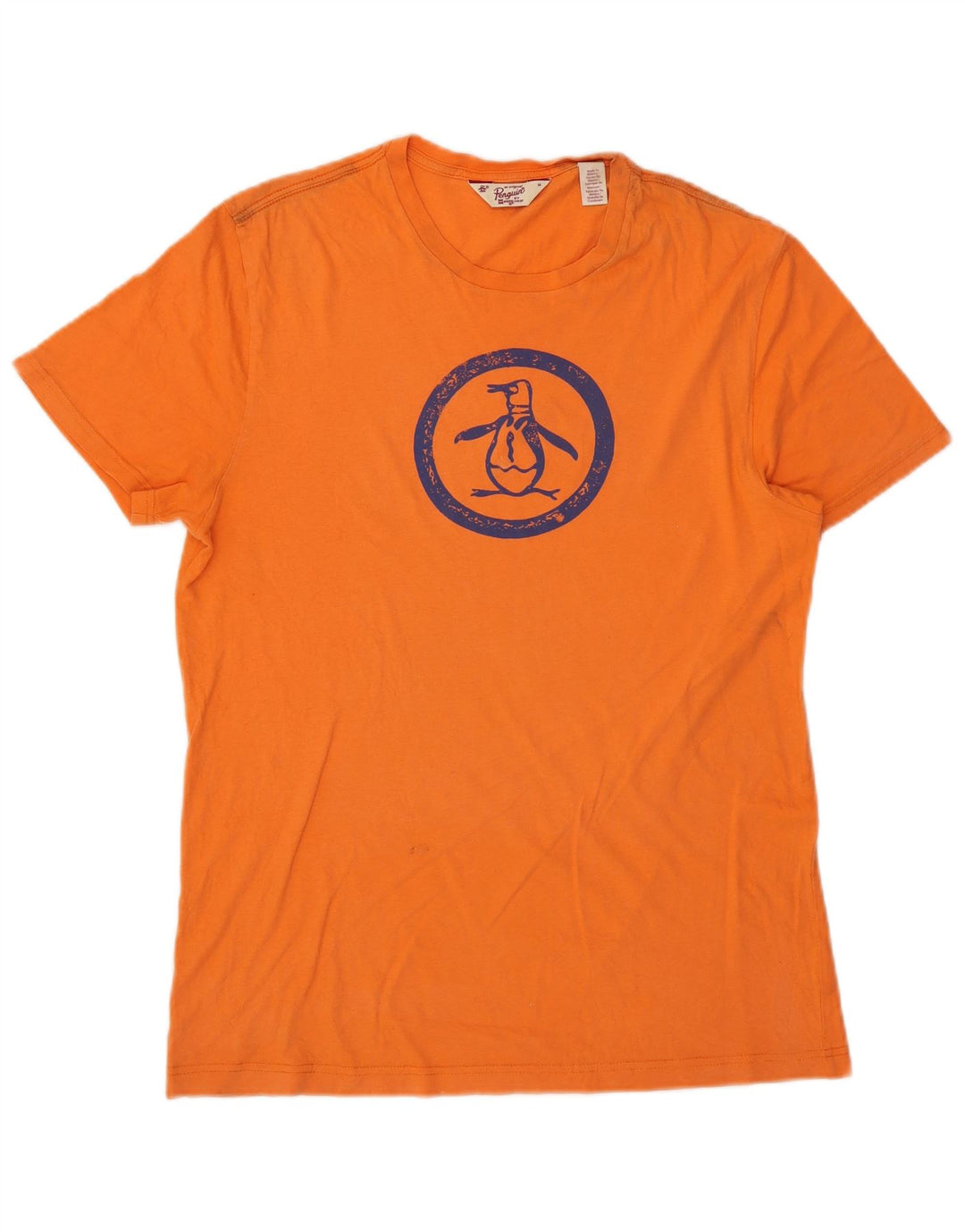 Tricou grafic pentru bărbați Penguin Top din bumbac portocaliu mediu