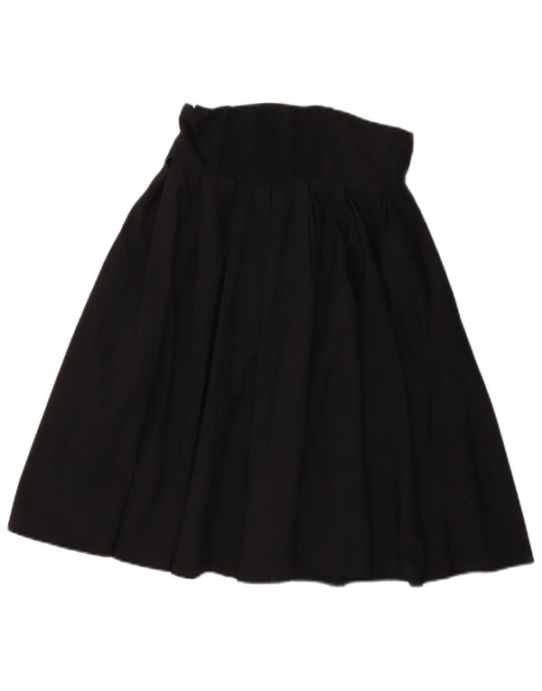 Fusta evazată plisată pentru femei Vintage EU 36 Small W28 Bumbac negru