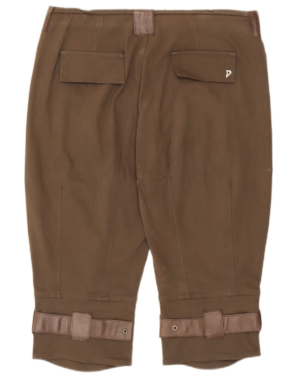 Pantaloni Capri Dondup Trachten cu talie înaltă pentru femei L30 L17 bumbac maro