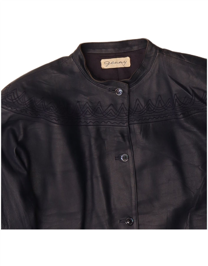 Jachetă de piele supradimensionată pentru femei GENNY EU 34 XS bleumarin