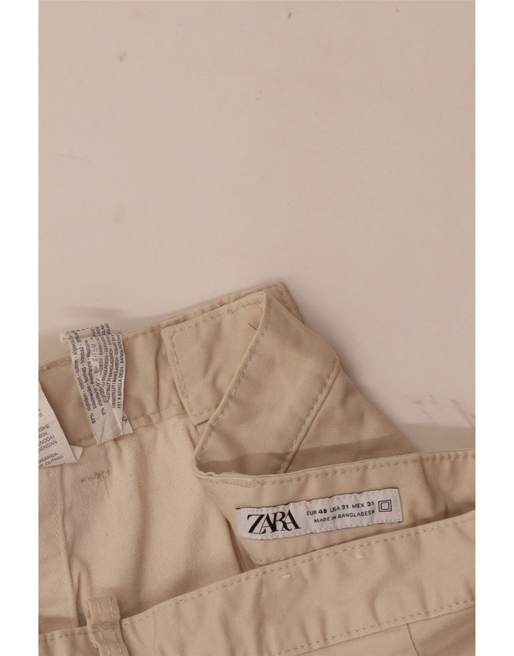 Pantaloni scurți chino pentru bărbați Zara EU 40 Medium W31 Bej Bumbac