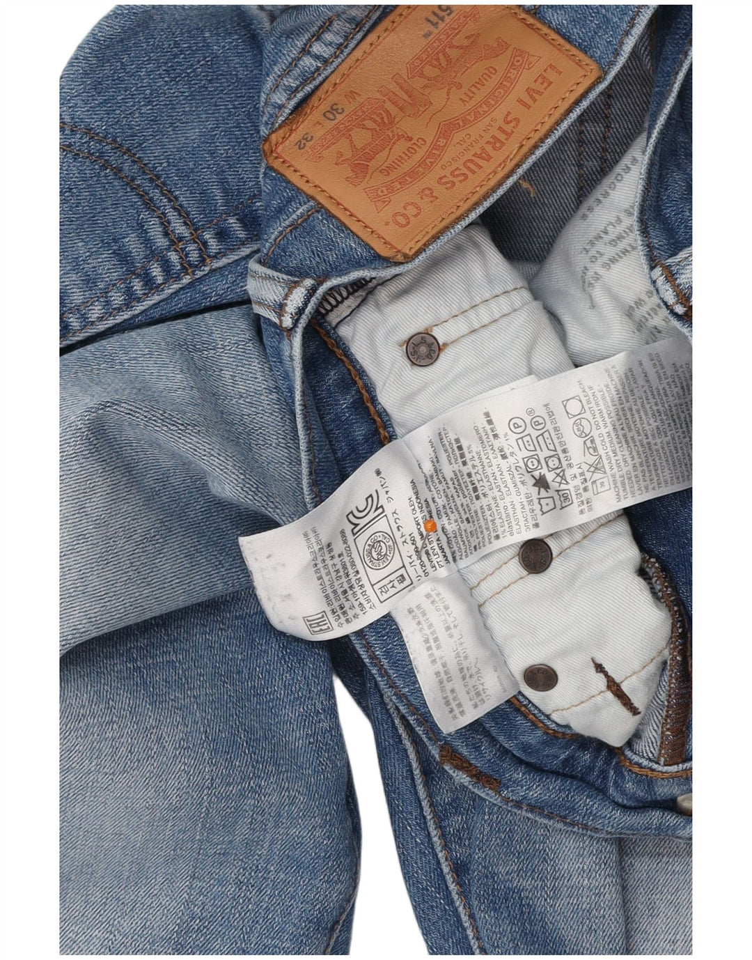 LEVI'S Mens 511 Slim Jeans W30 L32 Blue Cotton