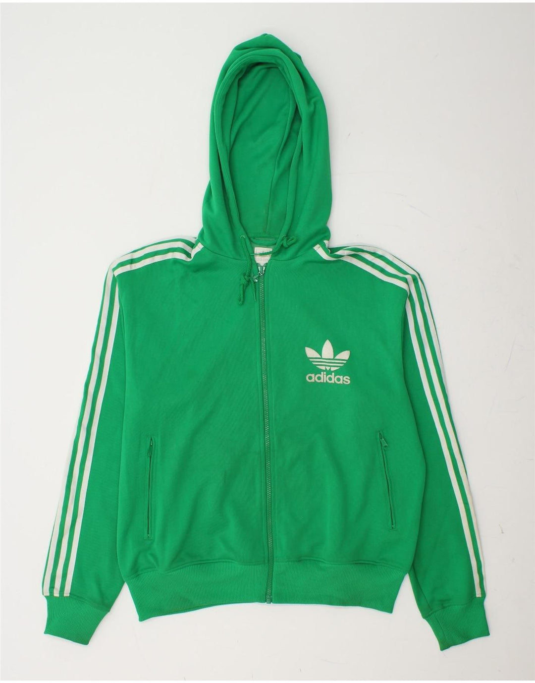 Pulover ADIDAS pentru bărbați, cu fermoar, bumbac verde XL