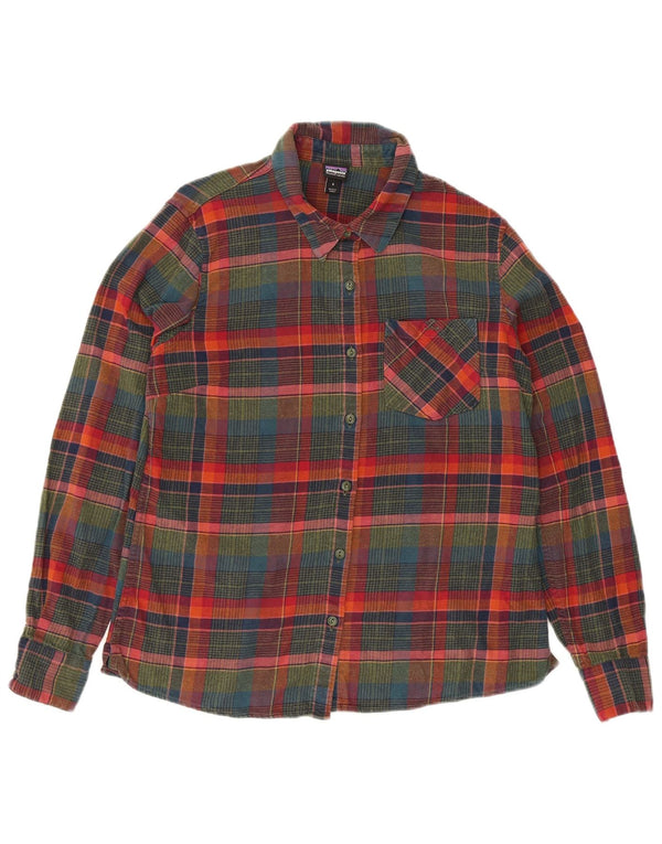 Cămașă de flanel cu mânecă lungă pentru femei Patagonia UK 10, carouri multicolore mici