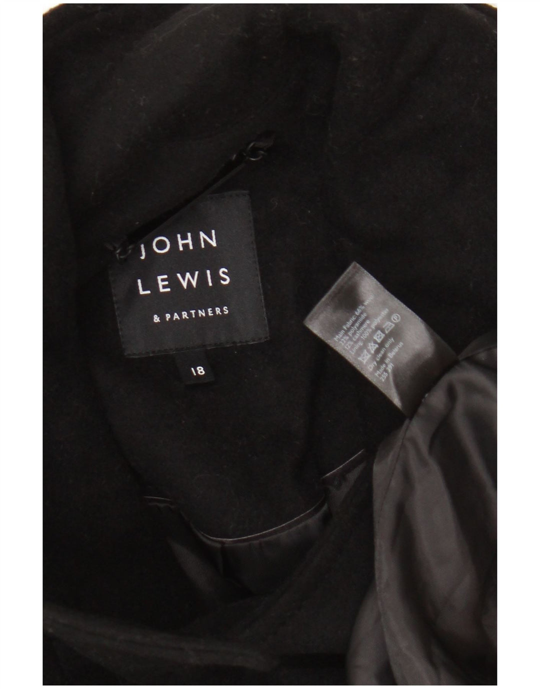 Palton supradimensionat pentru femei John Lewis UK 18 XL Lână neagră