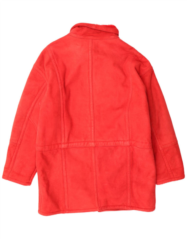 STRIWA Womens Suede Sherpa Overcoat UK 20 2XL Red