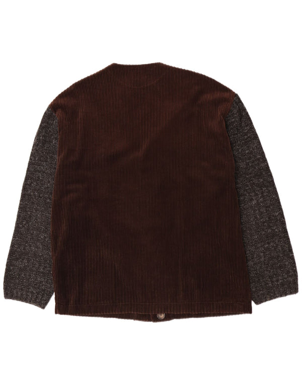 Jachetă din velur pentru bărbați NANI BON UK 52 XL maro bumbac color bloc