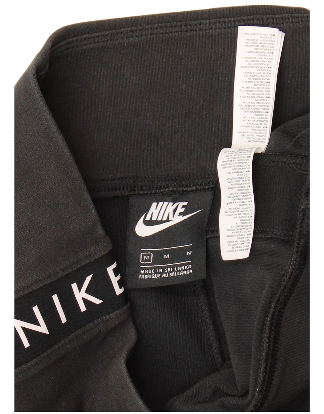 Pantaloni scurți sport grafic Nike pentru femei UK 12, bumbac mediu negru