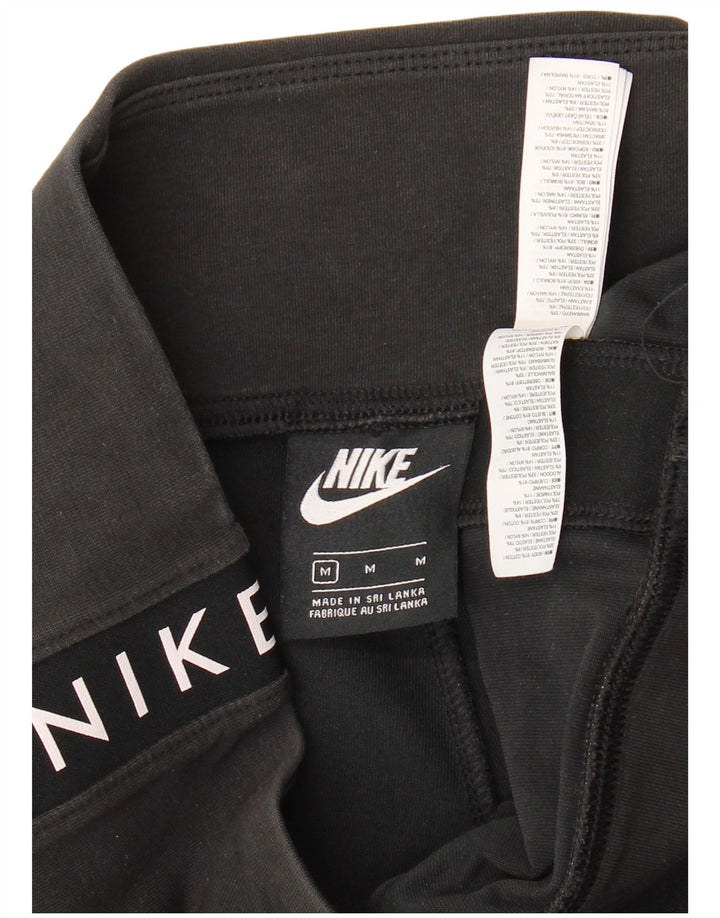 Pantaloni scurți sport grafic Nike pentru femei UK 12, bumbac mediu negru