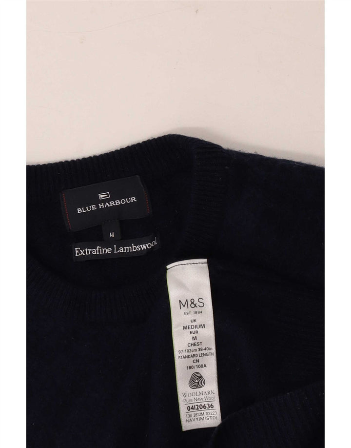 Pulover pentru bărbați Marks & Spencer Blue Harbour cu decolteu triplu, mediu bleumarin