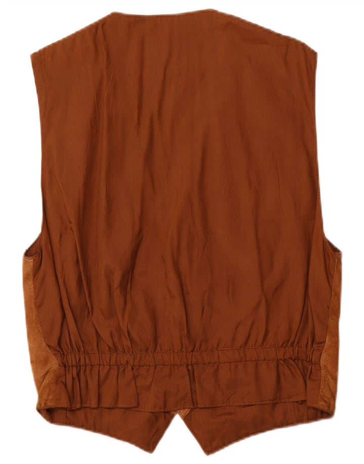 Jey Coleman Gilet de piele intoarsa pentru barbati IT 48 Maro Mediu