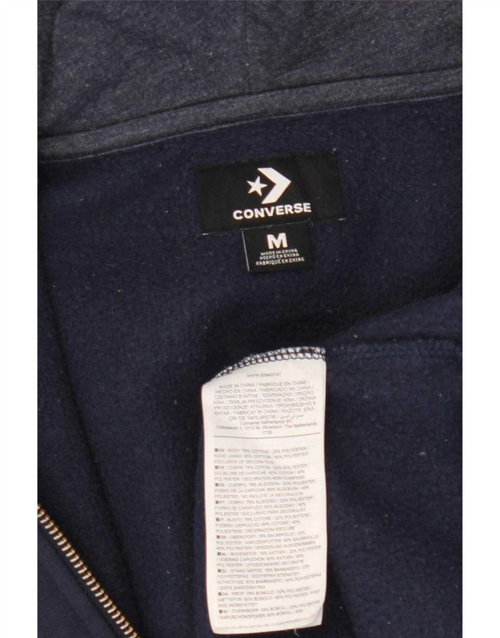 Pulover Converse pentru bărbați, cu fermoar, bumbac, albastru, mediu