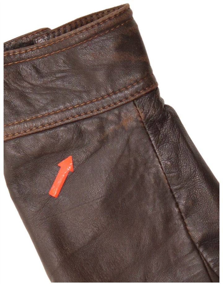 Jachetă de piele vintage pentru bărbați UK 42 XL din piele maro