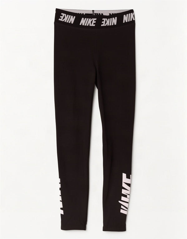 Leggings grafic Nike pentru femei UK 8 Small Black Bumbac