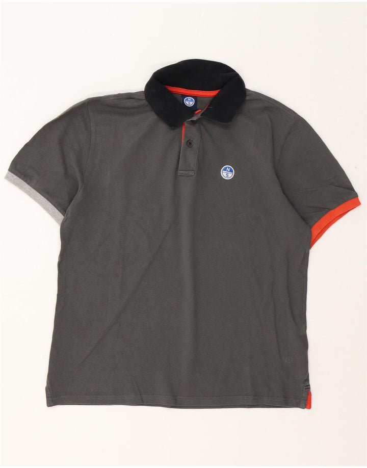 Tricou polo North Sails pentru bărbați, bumbac gri mic