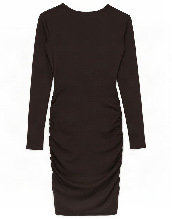 Vintage Womens Manecă lungă Bodycon Rochie UK 4 XS Black