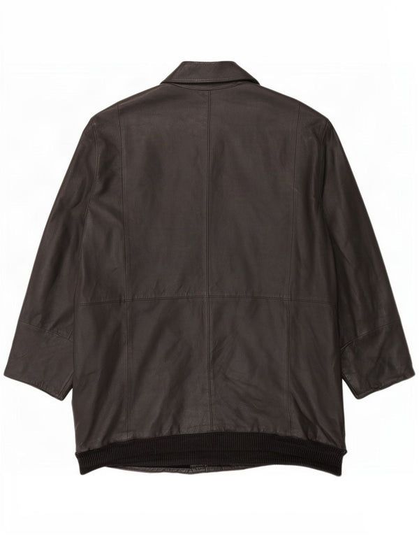 Palton din piele vintage pentru bărbați UK 42 XL negru
