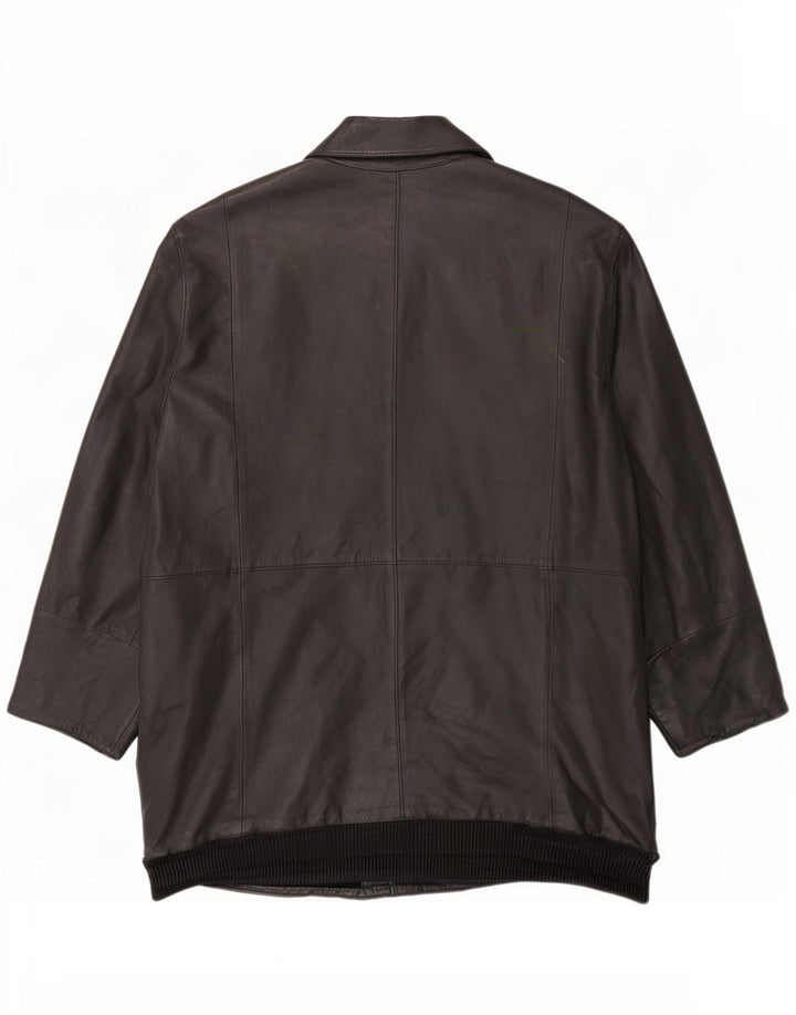 Palton din piele vintage pentru bărbați UK 42 XL negru