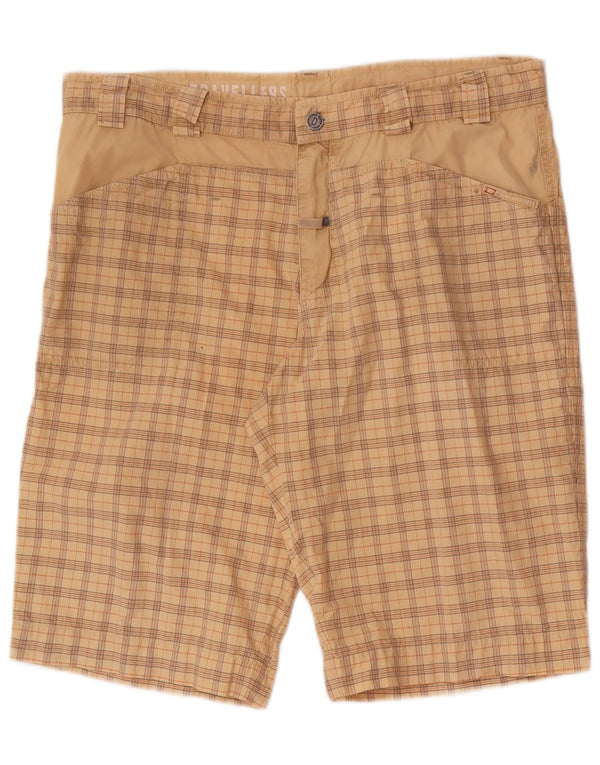 Pantaloni scurți chino obișnuiți pentru bărbați Cape Horn W38 XL, bumbac carouri bej