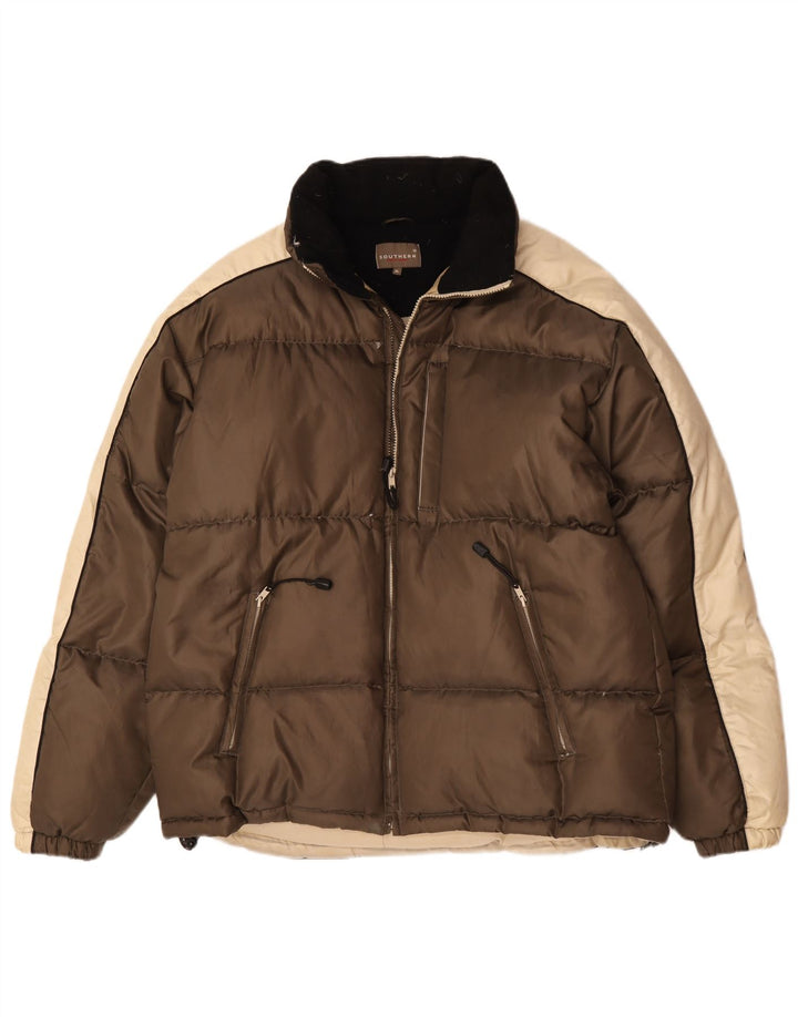 Jachetă căptușită pentru bărbați de Sud UK 42 XL Maro Poliester color bloc